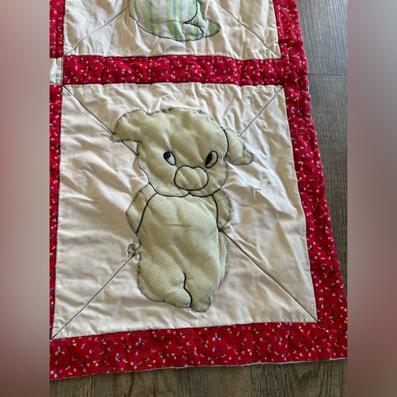 Vintage Handmade Custom Made Baby Animal Quilt Blanket Retro 45”x60” - Picture 2 of 16